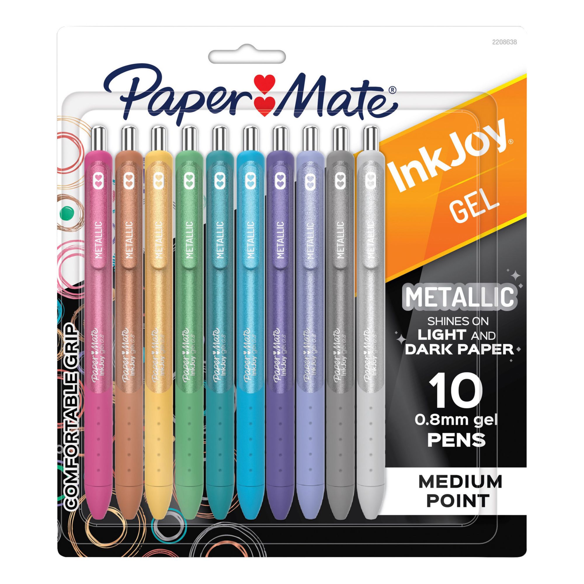 Paper Mate InkJoy Gel Pens, Metallic Pens, Retractable, Medium Point ...