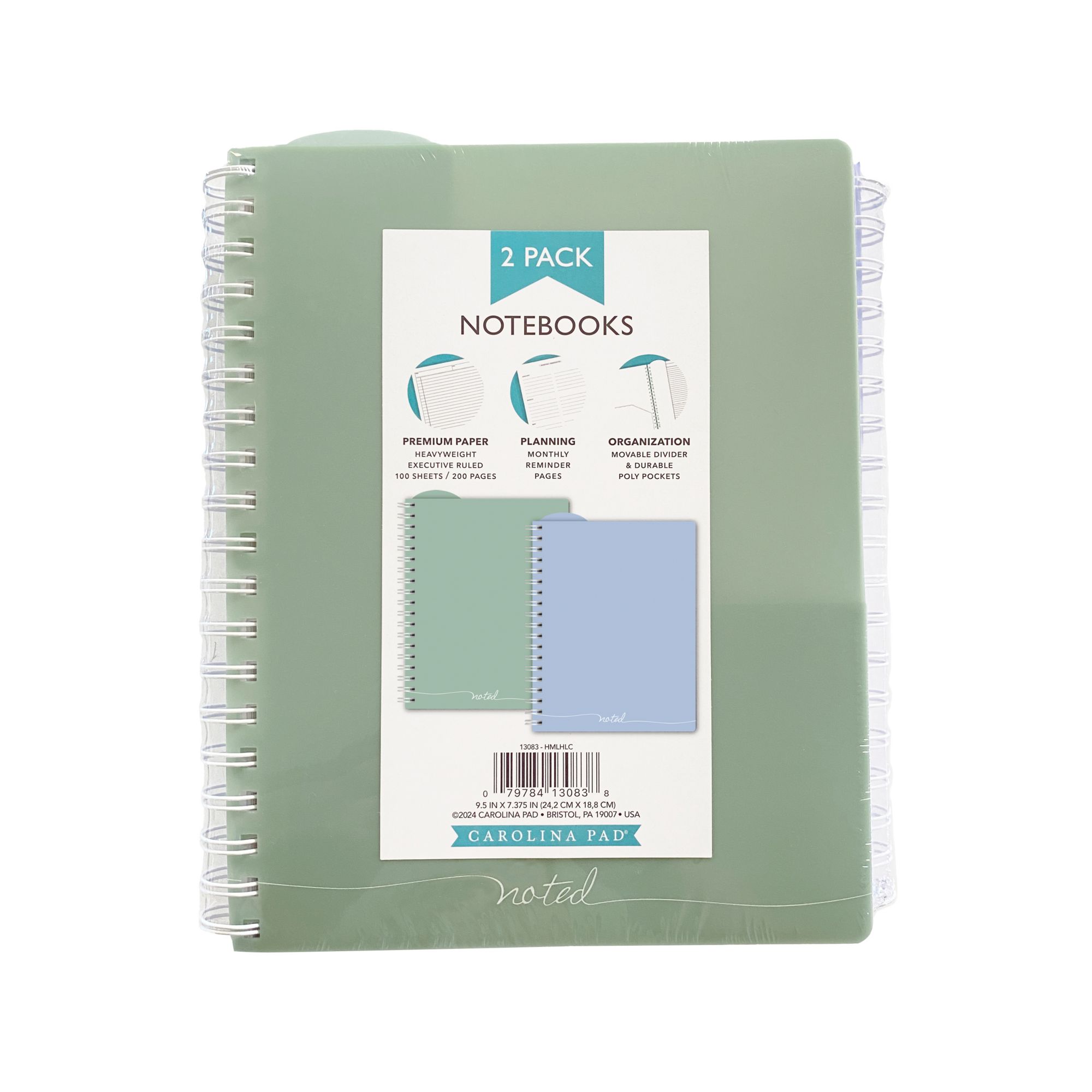 Carolina Pad Noted Premium Ideal Notebook, 2 pack