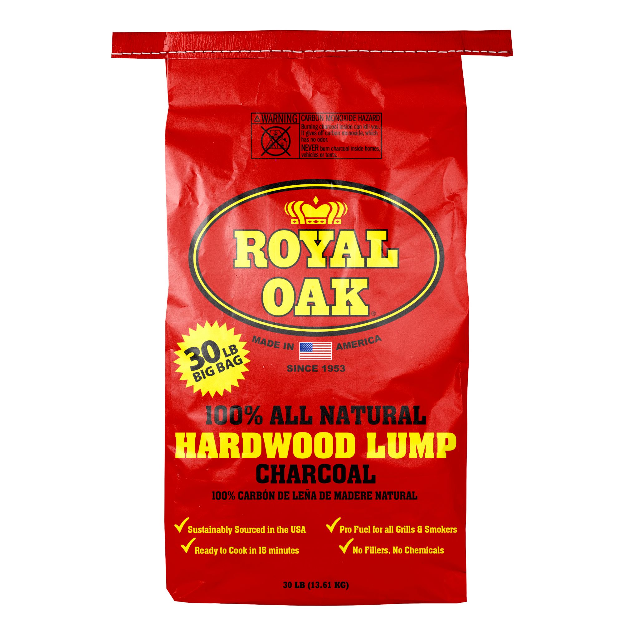 Royal Oak 100% All Natural Hardwood Lump Charcoal, 30 lb