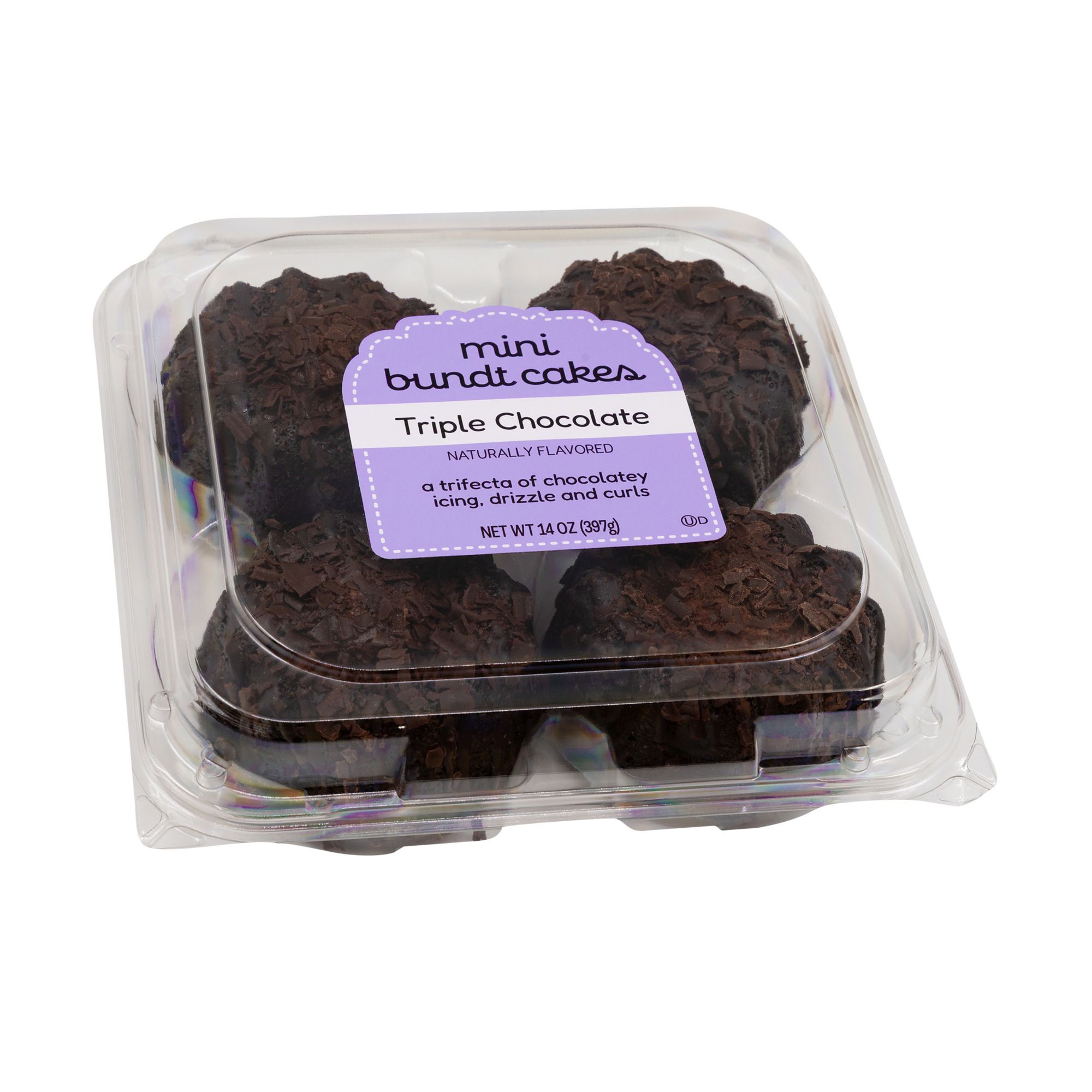 Rise Baking Company Triple Chocolate Mini Bundt Cakes, 4 count