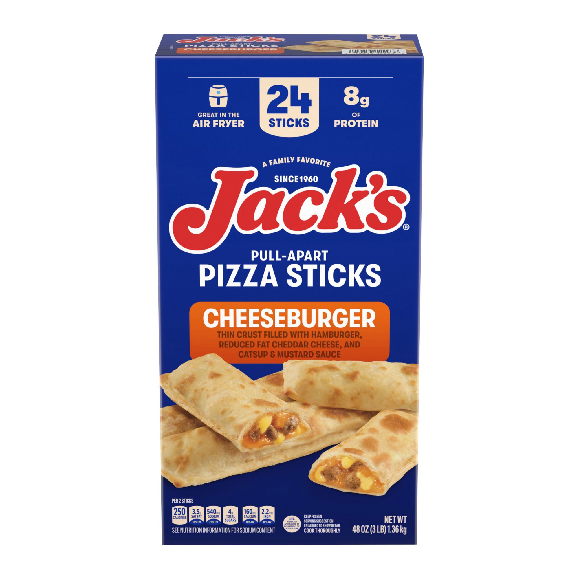 Jack's Pull-Apart Cheeseburger Pizza Sticks, 24 count