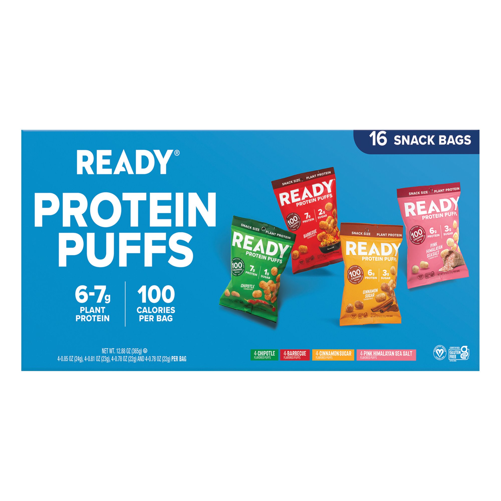 Ready Protein Puffs, Variety Pack, 6-7g Protein, 16 count