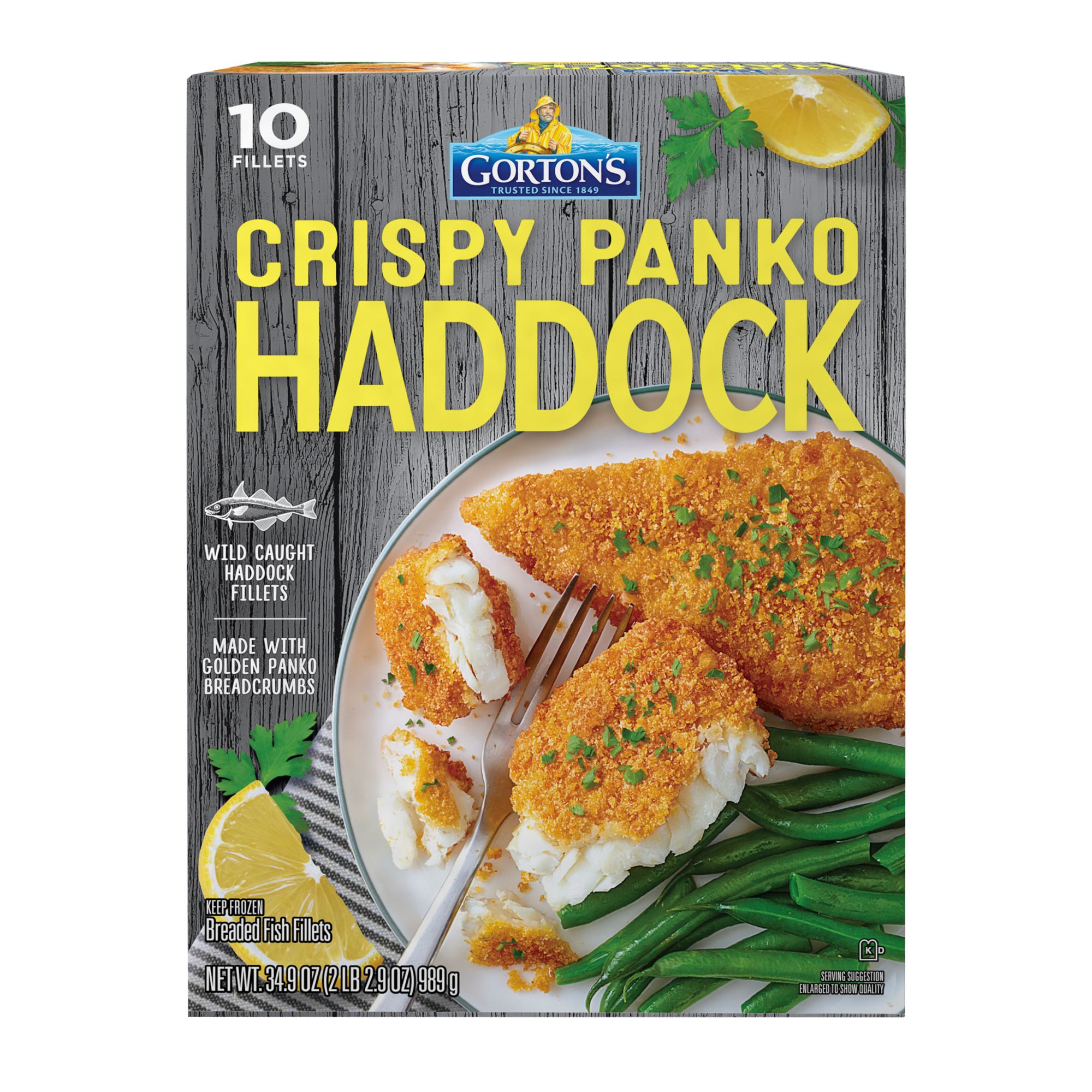 Gorton's Crispy Panko Wild Caught Haddock 100% Whole Fish Fillets, 10 count