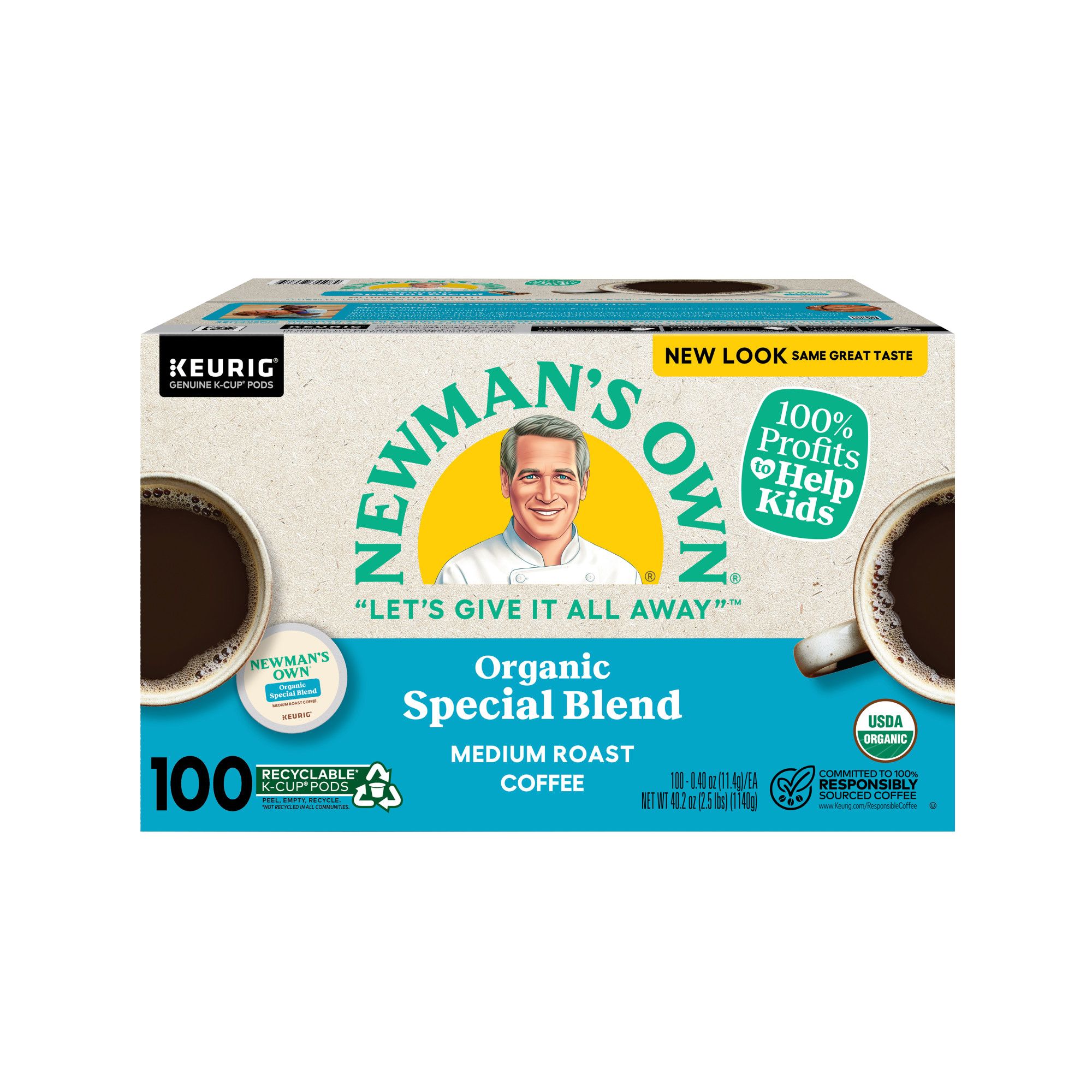 Newman's Own Organic Special Blend Coffee Pods Medium 100 ct