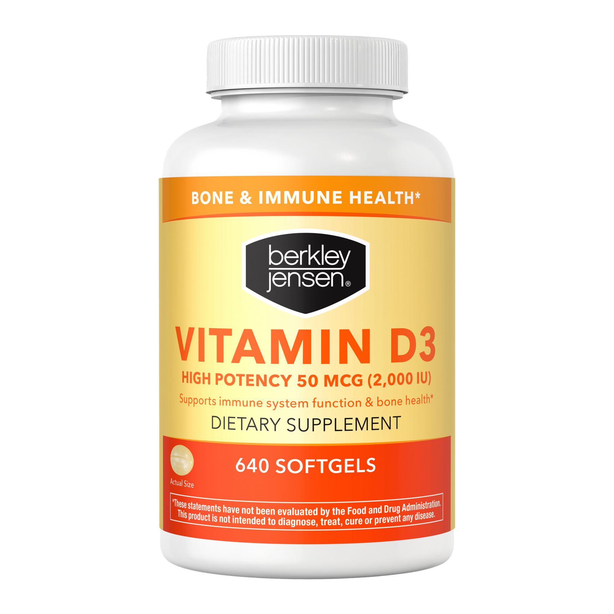 Berkley Jensen 50mcg Vitamin D3 Softgels 640 ct