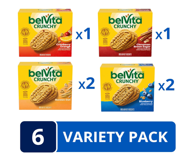Breakfast Biscuits 4 Flavor Variety Pack, 6 Boxes of 5 Packs
