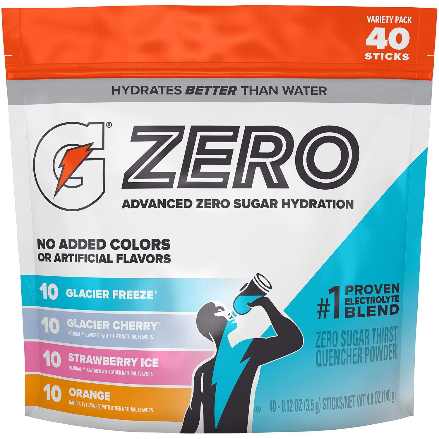 Gatorade G Zero Powder Variety Pack, 40 pack.