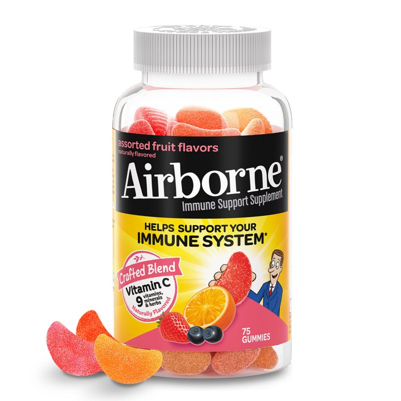 Airborne Immune Support Supplement Gummies Assorted Fruit 75 c