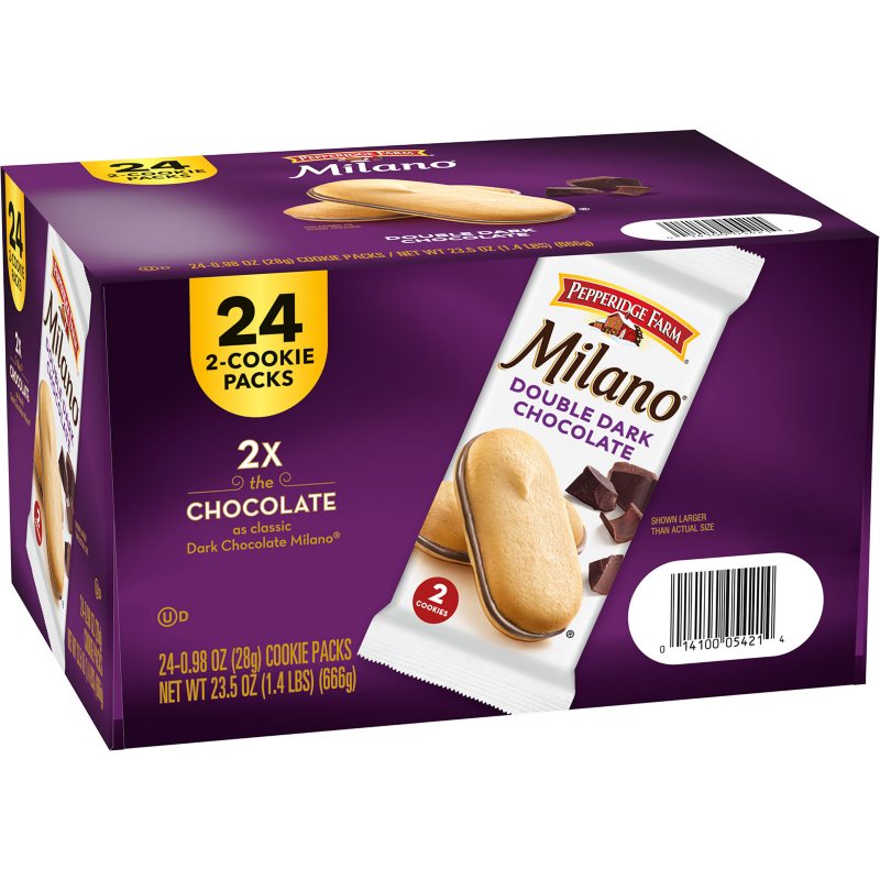 Milano Cookies, Double Dark Chocolate, 0.98 oz, 30 ct Milano Cookies, Double Dark Chocolate, 0.98 oz, 30 ct