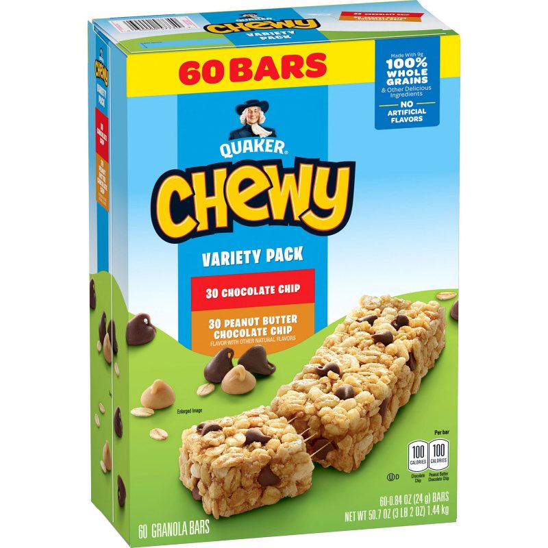 Quaker Chewy Granola Bars Variety Pack 0.84 oz (60-pk)