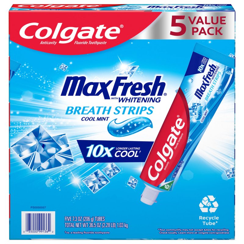 Colgate Max Fresh with Breath Strips Toothpaste Cool Mint 7.3