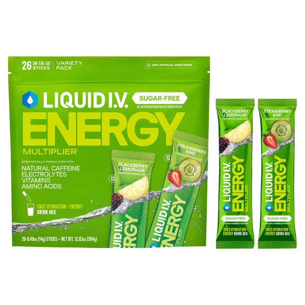 Liquid I.V. Energy Multiplier, 26 Sticks, Sugar Free