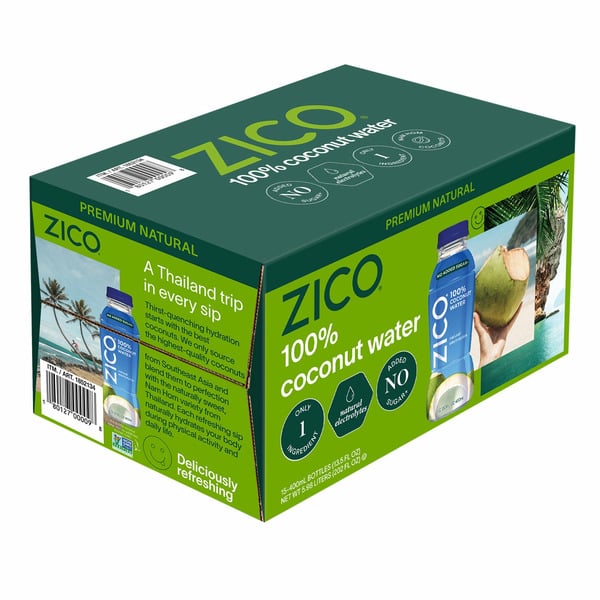 Zico 100% Coconut Water, 13.5 oz, 15 count